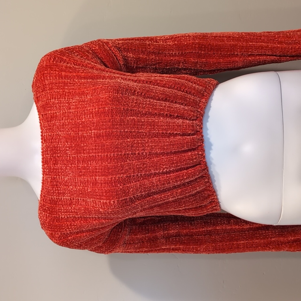 SHEIN Orange Chunky Knit Sweater Size Small